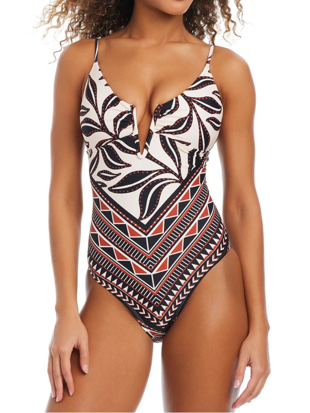 Bar III Women's Resort Daze V-Wire One-Piece Swimsuit